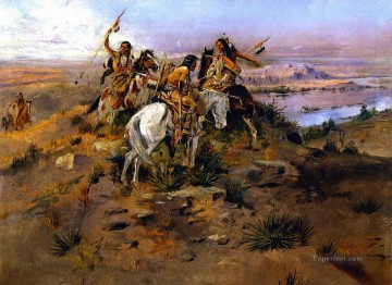 Amerikanischer Indianer Werke - Indianer entdecken Lewis und Clark 1896 Charles Marion Russell Indianer